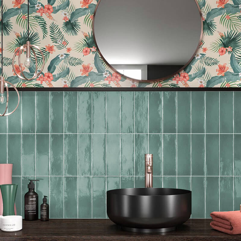 tiffany glossy bathroom backsplash spa vertical wall tile shower toronto ontario